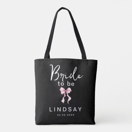 Tote Bag Rose à ruban FUTURE MARIÉE Enterrement de vie de j (Dos)