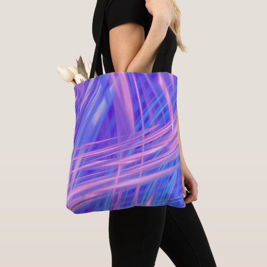 Tote Bag Rose à travers bleu Abstrait (De près)
