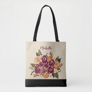 Tote Bag Rose à vin avec nom