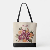 Tote Bag Rose à vin avec nom (Dos)