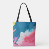 Tote Bag rose Abstrait, turquoise : arrière - plan de peint (Dos)