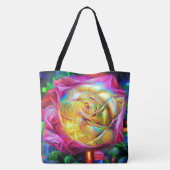 Tote Bag Rose arc-en-ciel psychédélique (Dos)