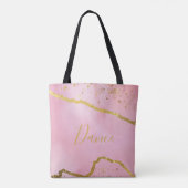 Tote Bag Rose avec Parties scintillant d'or Danse Fourre-to (Dos)