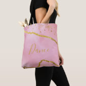 Tote Bag Rose avec Parties scintillant d'or Danse Fourre-to (De près)