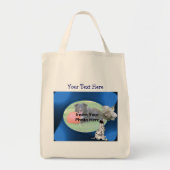 Tote Bag Rose blanche chiot dalmate (Devant)