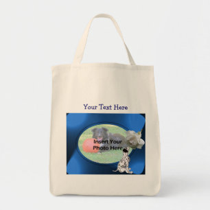 Tote Bag Rose blanche chiot dalmate