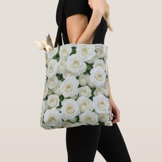 Tote Bag Rose blanche nuptiale (De près)
