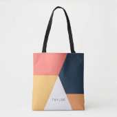 Tote Bag Rose bleu marine minimaliste abstrait (Devant)
