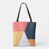 Tote Bag Rose bleu marine minimaliste abstrait (Dos)