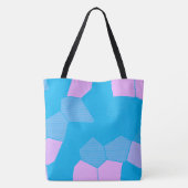 Tote Bag Rose/bleu rétro (Dos)