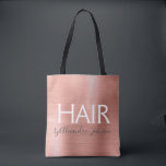 Tote Bag Rose Bleu - Rose Gold Foil Hair Styliste - Salon<br><div class="desc">Blush Pink - Rose Gold Foil Hair Stylist - Salon fournit sac promotionnel pour shampooing,  ciseaux ou tondeuses. Le nom et la profession du contact commercial peuvent être changés pour être utilisés pour n'importe quel type d'entreprise. Veuillez contacter le concepteur pour obtenir d'autres articles correspondants.</div>