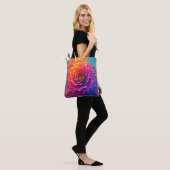 Tote Bag Rose Bloom Abstrait Low Poly Art (Sur le modèle)