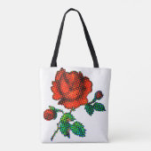 Tote Bag Rose Bloom Halftone Beaux-Arts (Dos)