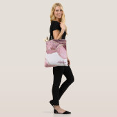Tote Bag Rose Blush et Gilt Pailleté Agate Monogramme (Sur le modèle)