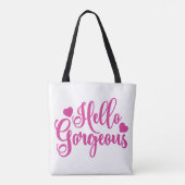Tote Bag Rose Bonjour merveilleuse citation (Dos)