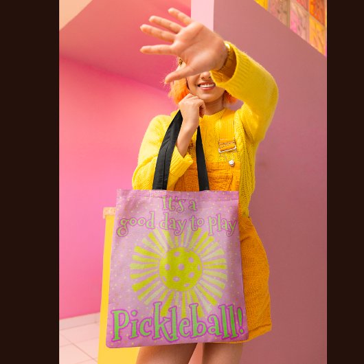 Tote Bag Rose Bonne Journée Pour Jouer Au Pickleball