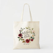 Tote Bag Rose Bourgogne Floral Wreath Mère de la mariée (Devant)