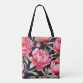 Tote Bag Rose chaud gras floral (Dos)
