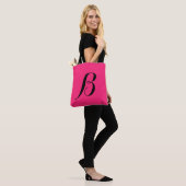 Tote Bag Rose chaud personnalisé initial (Sur le modèle)