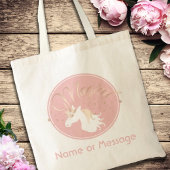 Tote Bag Rose clair rose blanc licorne magique
