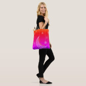 Tote Bag Rose Clair & Rouge avec Étoiles & Lune (Sur le modèle)