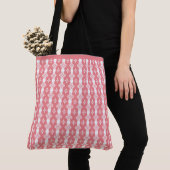 Tote Bag Rose Corail et Blanc (De près)