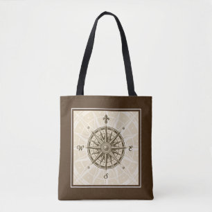 Tote Bag Rose de boussole vintage