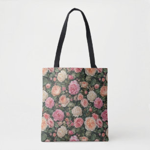Tote Bag Rose de jardin de luxe et art de pivoine