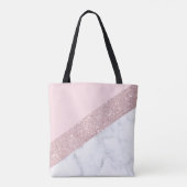 Tote Bag rose de marbre blanc de parties scintillantes (Dos)