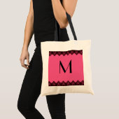 Tote Bag Rose de monogramme de dentelle (Devant (produit))