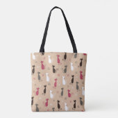 Tote Bag rose de motif de chats (Dos)