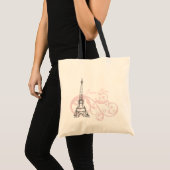 Tote Bag Rose de Paris de Tour Eiffel (Devant (produit))