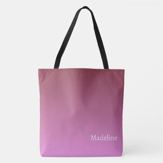 Tote Bag Rose dégradé clair à foncé (Devant)