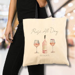 Tote Bag Rosé Drôle Toute La Journée Vin Amateur<br><div class="desc">Ce charmant sac fourre-tout conviendra parfaitement aux amateurs de vin qui aiment s'amuser avec leur style. Doté de l’expression ludique "Rosé toute la journée" en haut, il est orné d’un design d’aquarelle charmant composé de deux verres à vin et d’une bouteille de vin. La typographie stylisée ajoute une touche d'élégance,...</div>