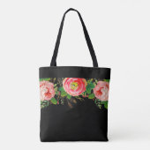 Tote Bag Rose du soir Noir de base (Dos)
