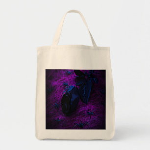 Tote Bag Rose éffrayant en matière noire, araignées noires