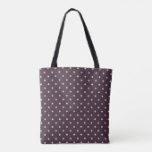 Tote Bag Rose en ébène et points blancs (Dos)