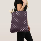 Tote Bag Rose en ébène et points blancs (De près)