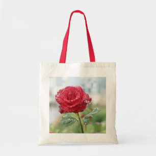 Tote Bag Rose en gouttes de pluie