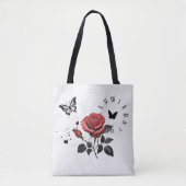 Tote Bag Rose, encre et temps (Devant)