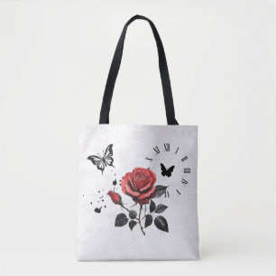 Tote Bag Rose, encre et temps