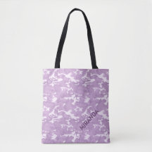 Rose et camouflage pourpre Fourre-tout avec le nom