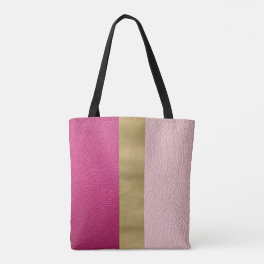 Tote Bag Rose et Fuchsia Look en cuir (Dos)