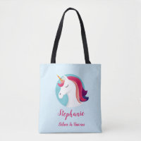 Rose et licorne magique bleue - personnalisés