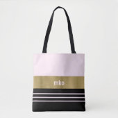 Tote Bag Rose et noir doux (Devant)
