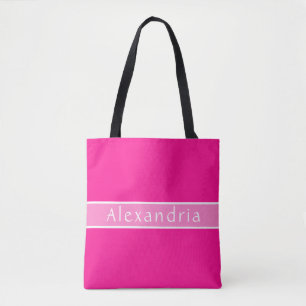 Tote Bag Rose et rose chaud personnalisé