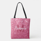 Tote Bag Rose faux pailleté rose clair Monogramme (Dos)