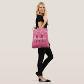 Tote Bag Rose faux pailleté rose clair Monogramme (Sur le modèle)