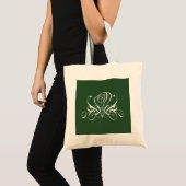 Tote Bag Rose fleuri blanc et vert (Devant (produit))
