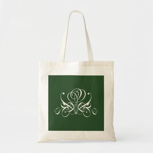 Tote Bag Rose fleuri blanc et vert (Devant)